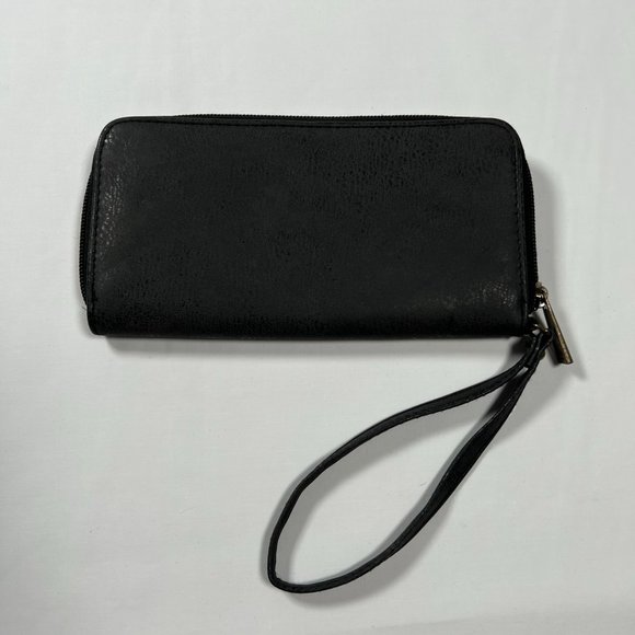 Unionbay Elephant wallet zip around wristlet black faux leather boho design‎ - Picture 2 of 12